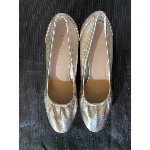 ALDO Ballet-style Block Heel Kerari Pump in Metallic Silver, size 7 - Picture 4 of 12